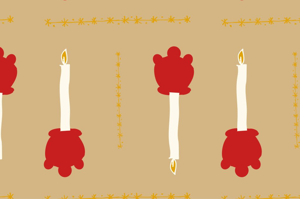 Mönsterkollektionen Gammeljul hero print 2, färgställning 2