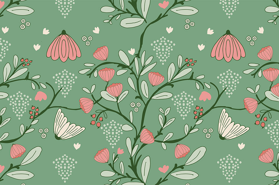 Mönsterkollektionen Blomsterbroderi nr II